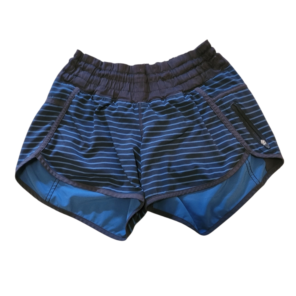 Lululemon Athletica Blue Striped Athletic Shorts
